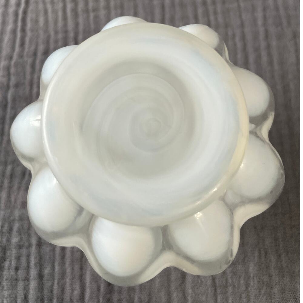 Fenton French Opalescent Perfume Bottle Dot Optic Melon Shape no stopper - Picture 4 of 4
